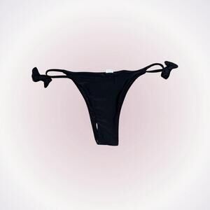 Black Bikini Bottoms with Side Ties | Sz S